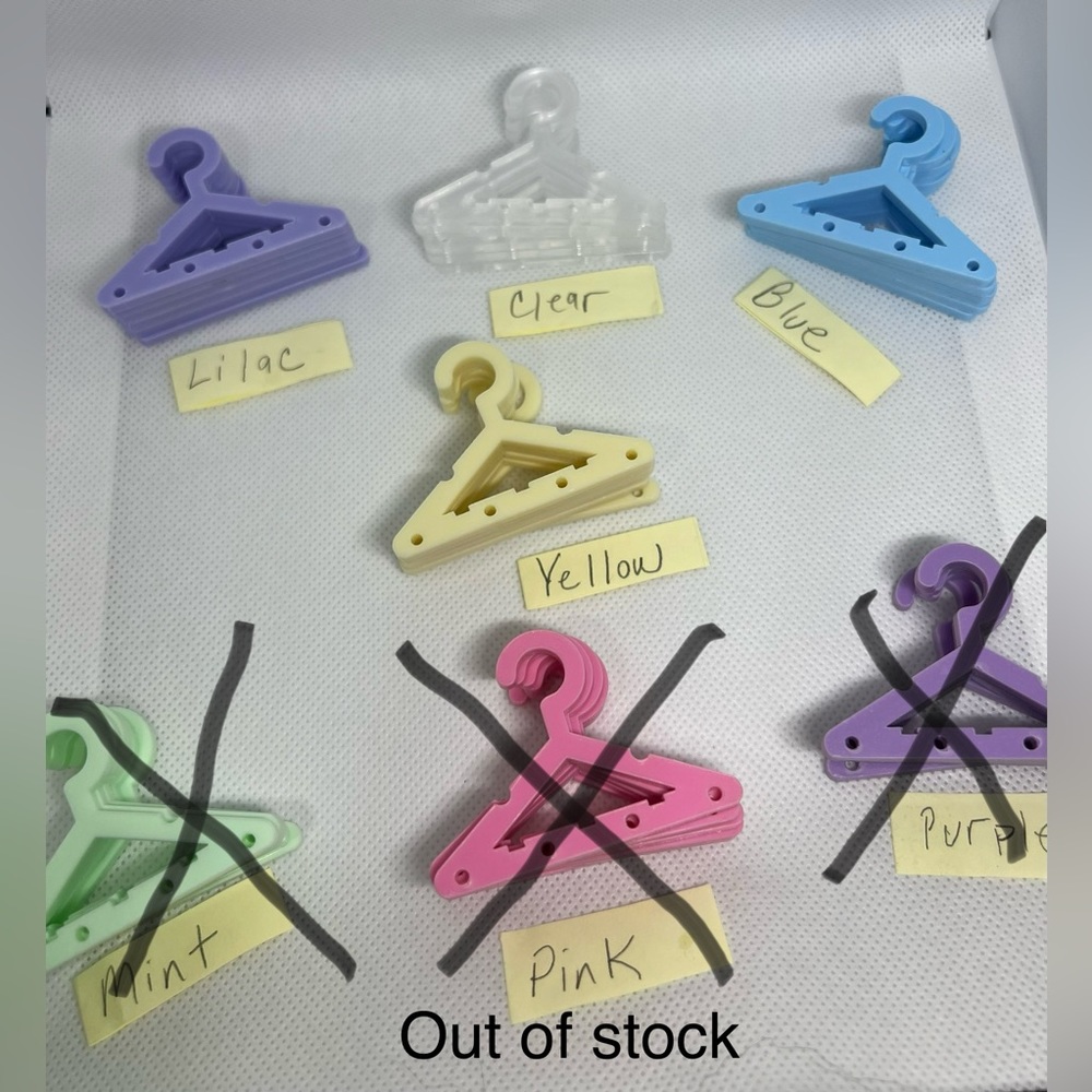 6 mini plastic Hangers for jewelry, earrings, your choice of hanger color